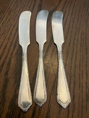 Set of 3 Vintage Silver Plate Butter Spreaders